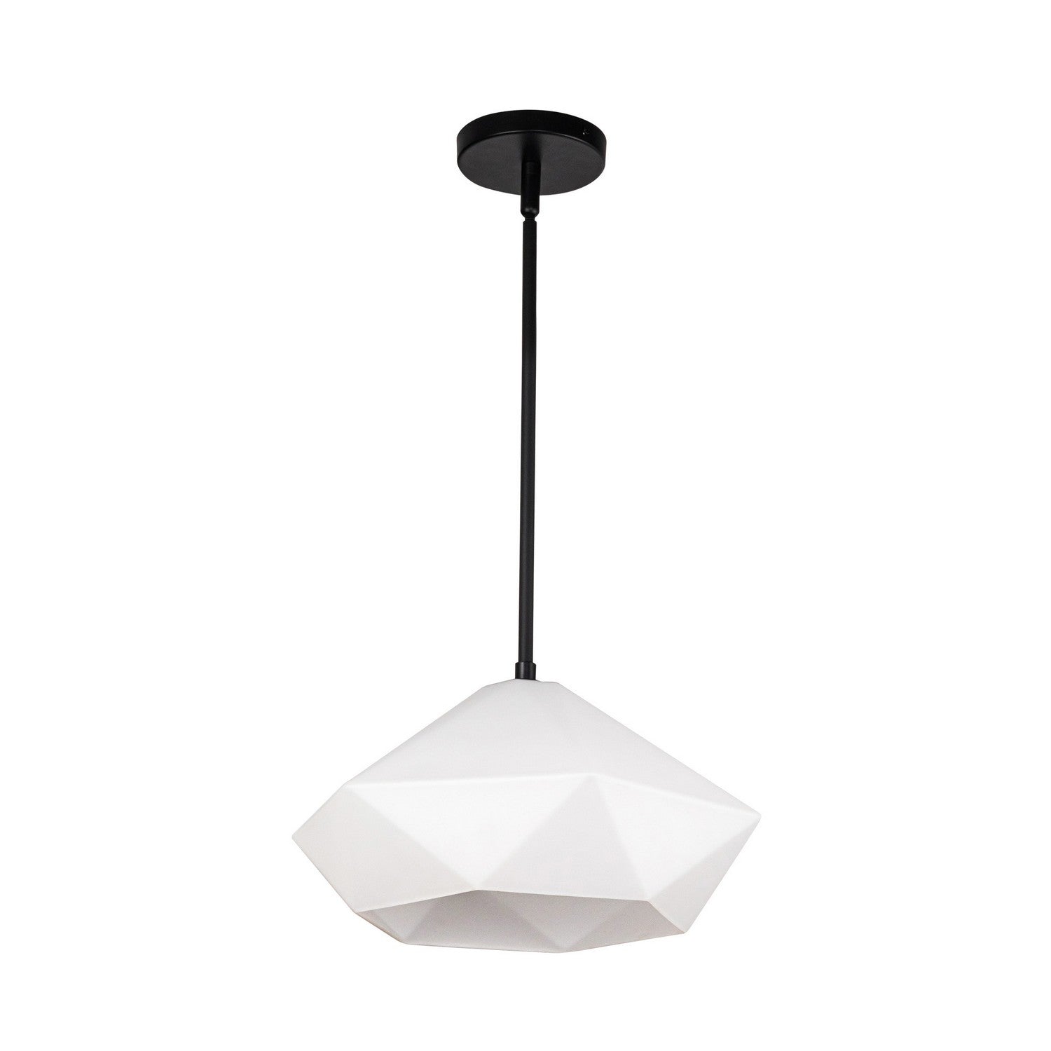 Alora - PD424514MBOP - One Light Pendant - Krysta - Matte Black/Opal Glass