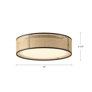 Alora - FM479016RB-5CCT - LED Flush Mount - Lyla - Rattan