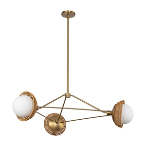 Alora - CH490340BGOP - Three Light Chandelier - Perth - Brushed Gold/Opal Glass