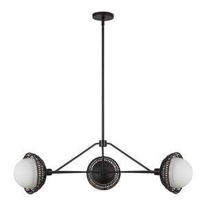 Alora - CH490340MBOP - Three Light Chandelier - Perth - Matte Black/Opal Glass