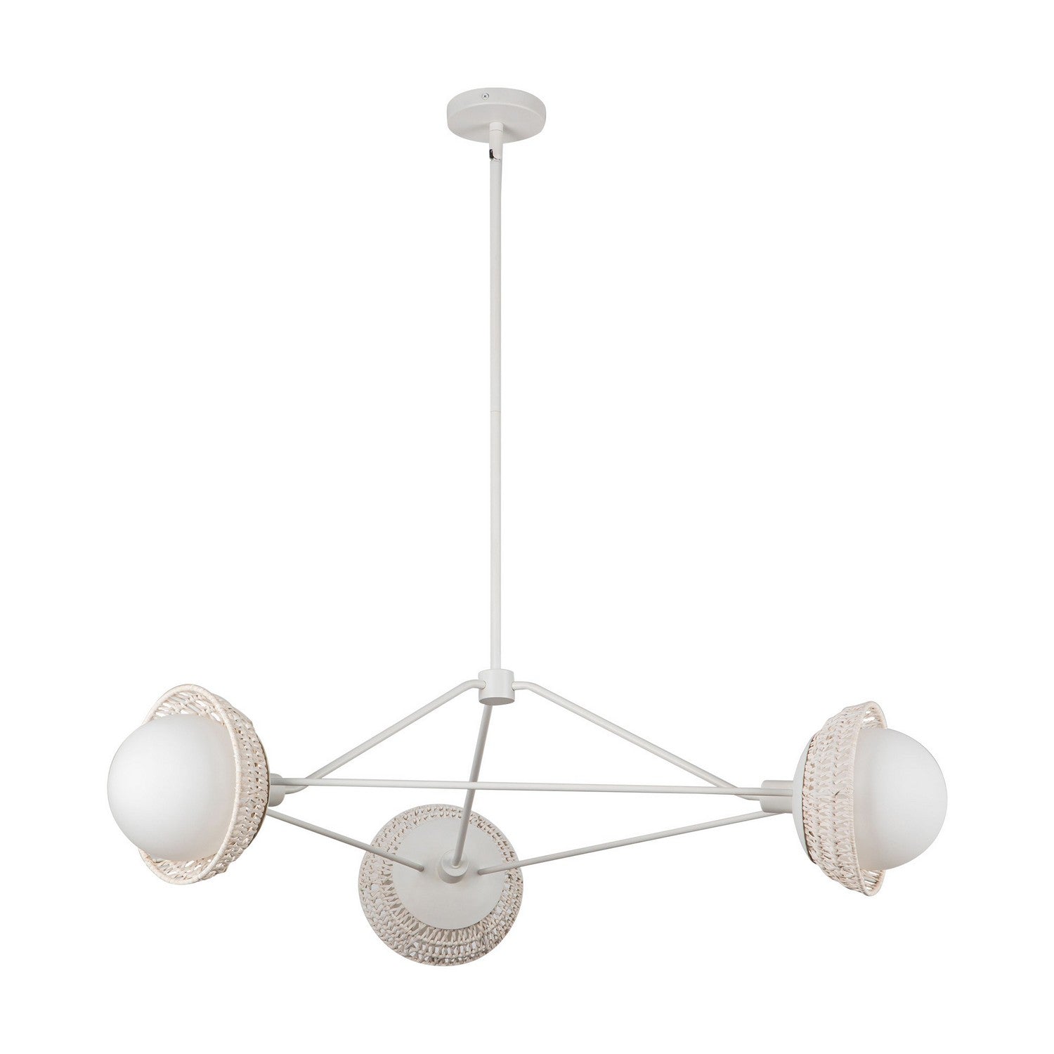 Alora - CH490340WHOP - Three Light Chandelier - Perth - White/Opal Glass