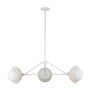 Alora - CH490340WHOP - Three Light Chandelier - Perth - White/Opal Glass