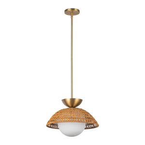 Alora - PD490114BGOP - One Light Pendant - Perth - Brushed Gold/Opal Glass