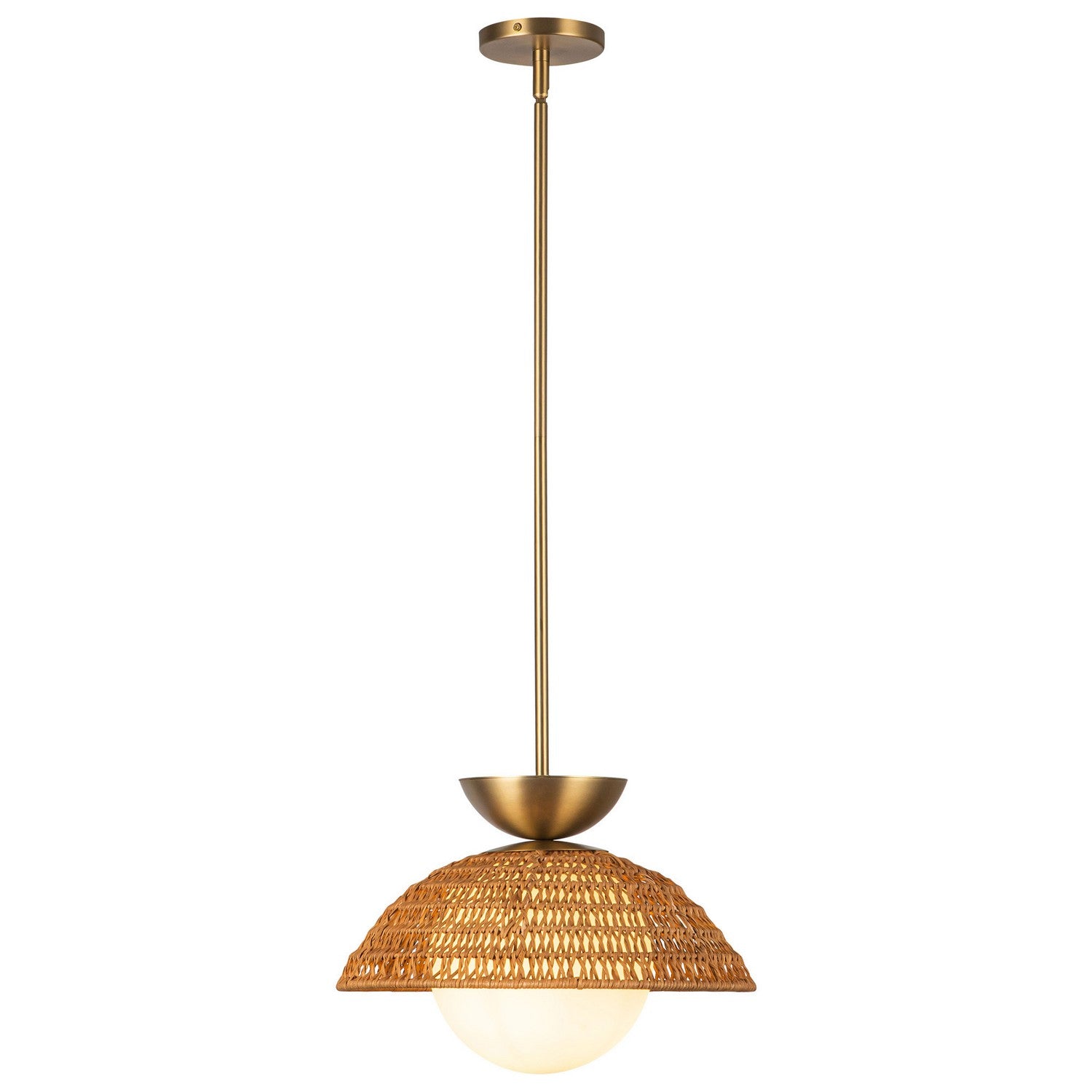 Alora - PD490114BGOP - One Light Pendant - Perth - Brushed Gold/Opal Glass