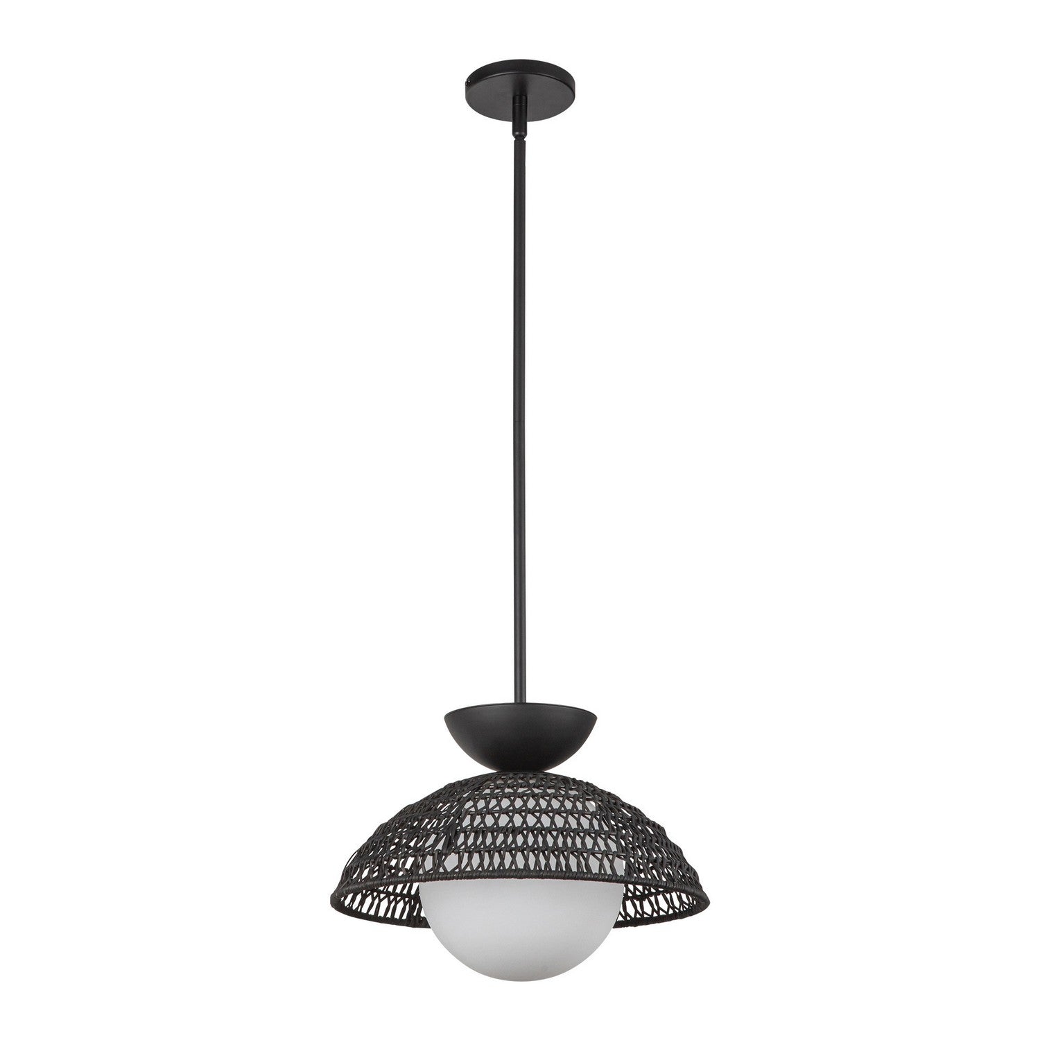 Alora - PD490114MBOP - One Light Pendant - Perth - Matte Black/Opal Glass