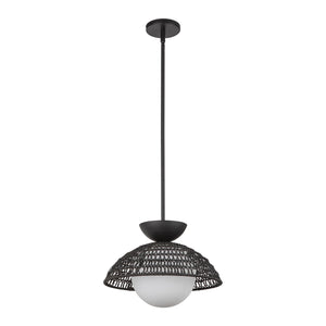 Alora - PD490114MBOP - One Light Pendant - Perth - Matte Black/Opal Glass