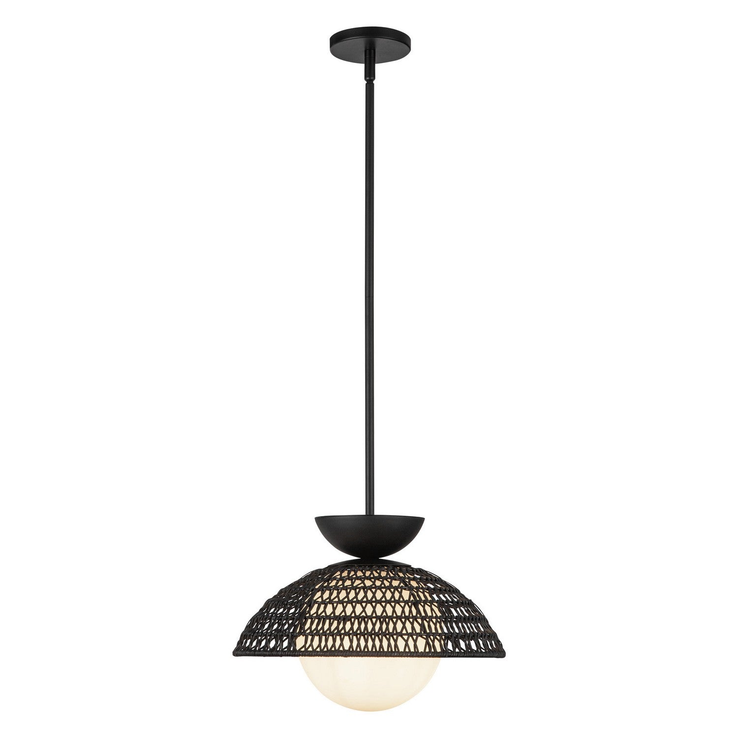 Alora - PD490114MBOP - One Light Pendant - Perth - Matte Black/Opal Glass