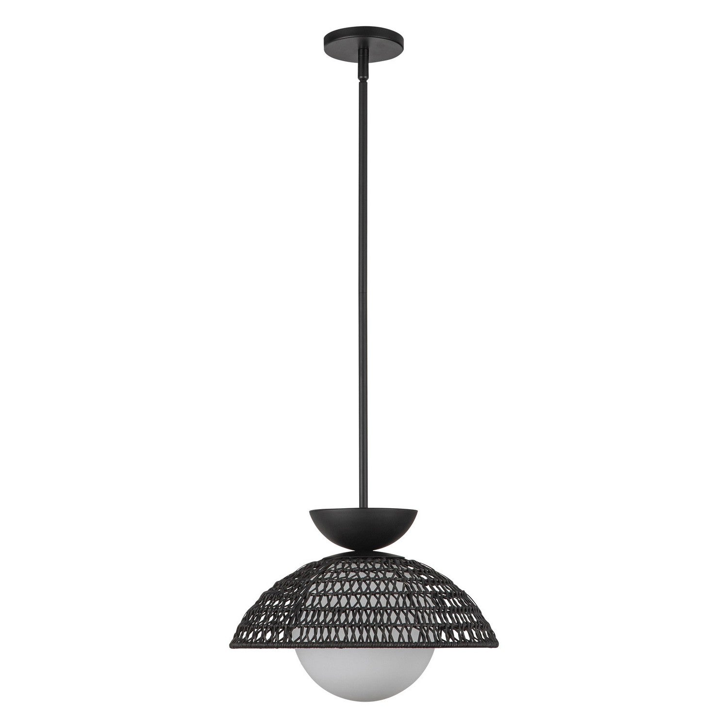 Alora - PD490114MBOP - One Light Pendant - Perth - Matte Black/Opal Glass