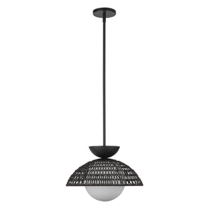 Alora - PD490114MBOP - One Light Pendant - Perth - Matte Black/Opal Glass