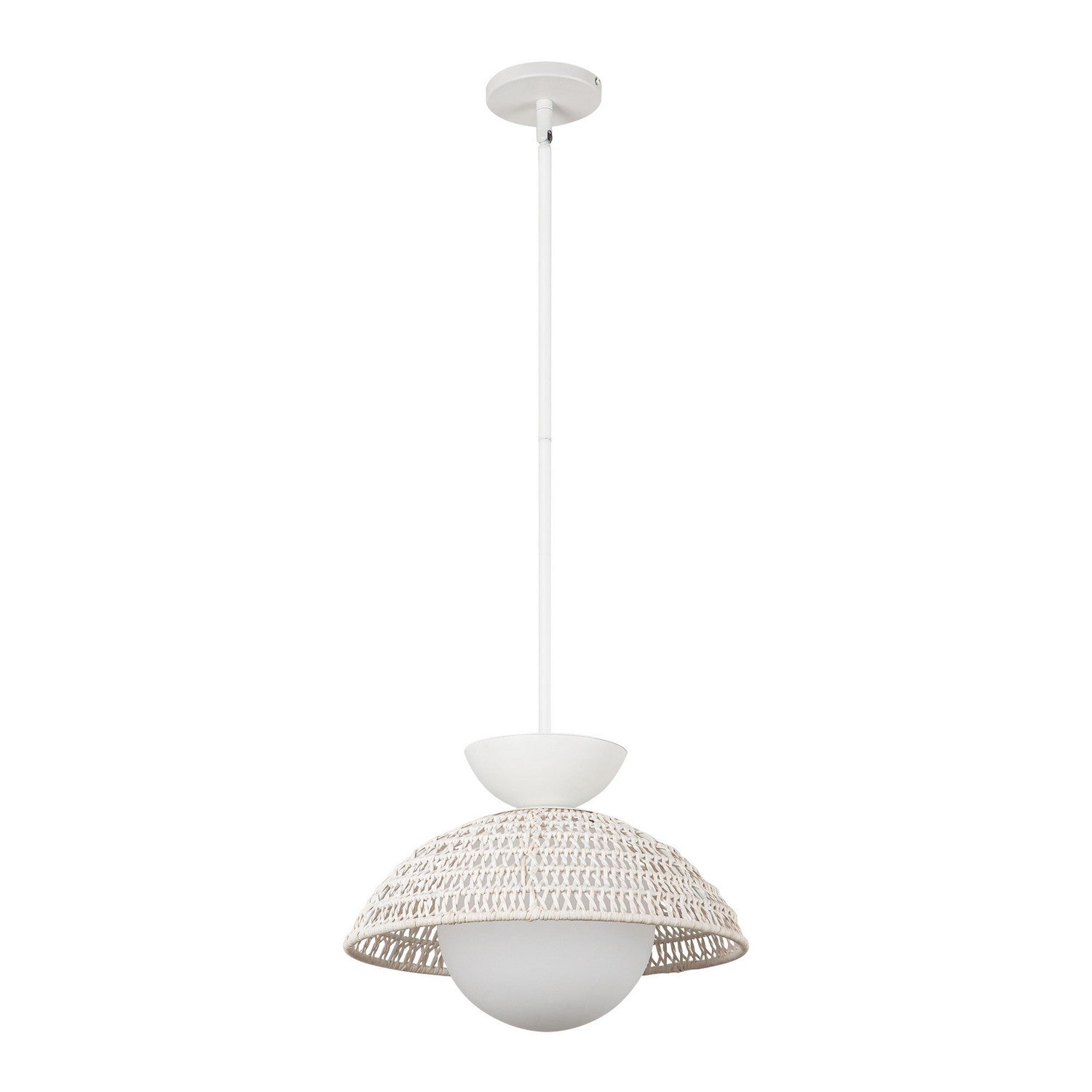 Alora - PD490114WHOP - One Light Pendant - Perth - White/Opal Glass