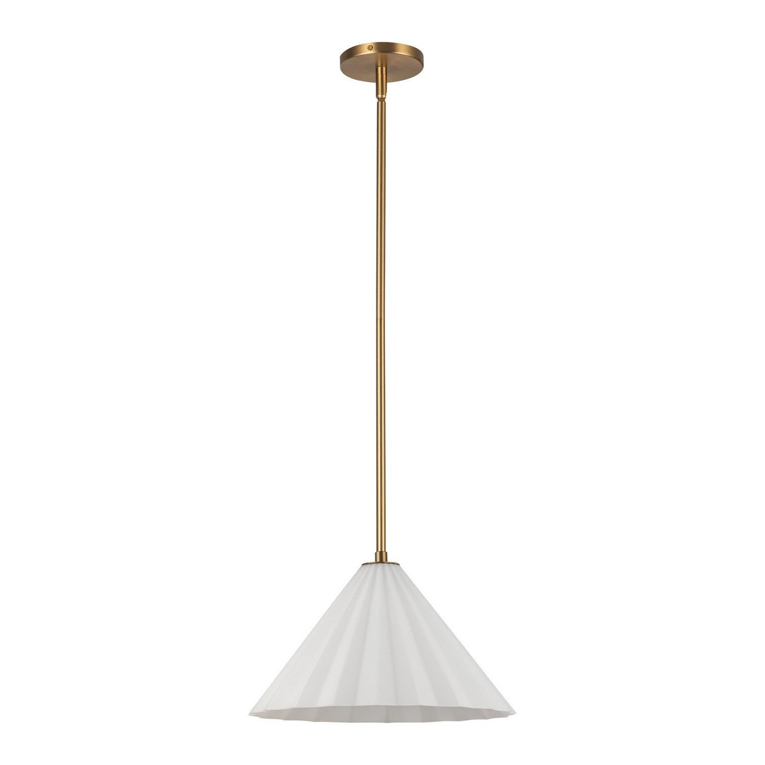 Alora - PD451814AGOP - One Light Pendant - Serena - Aged Brass/Opal Glass