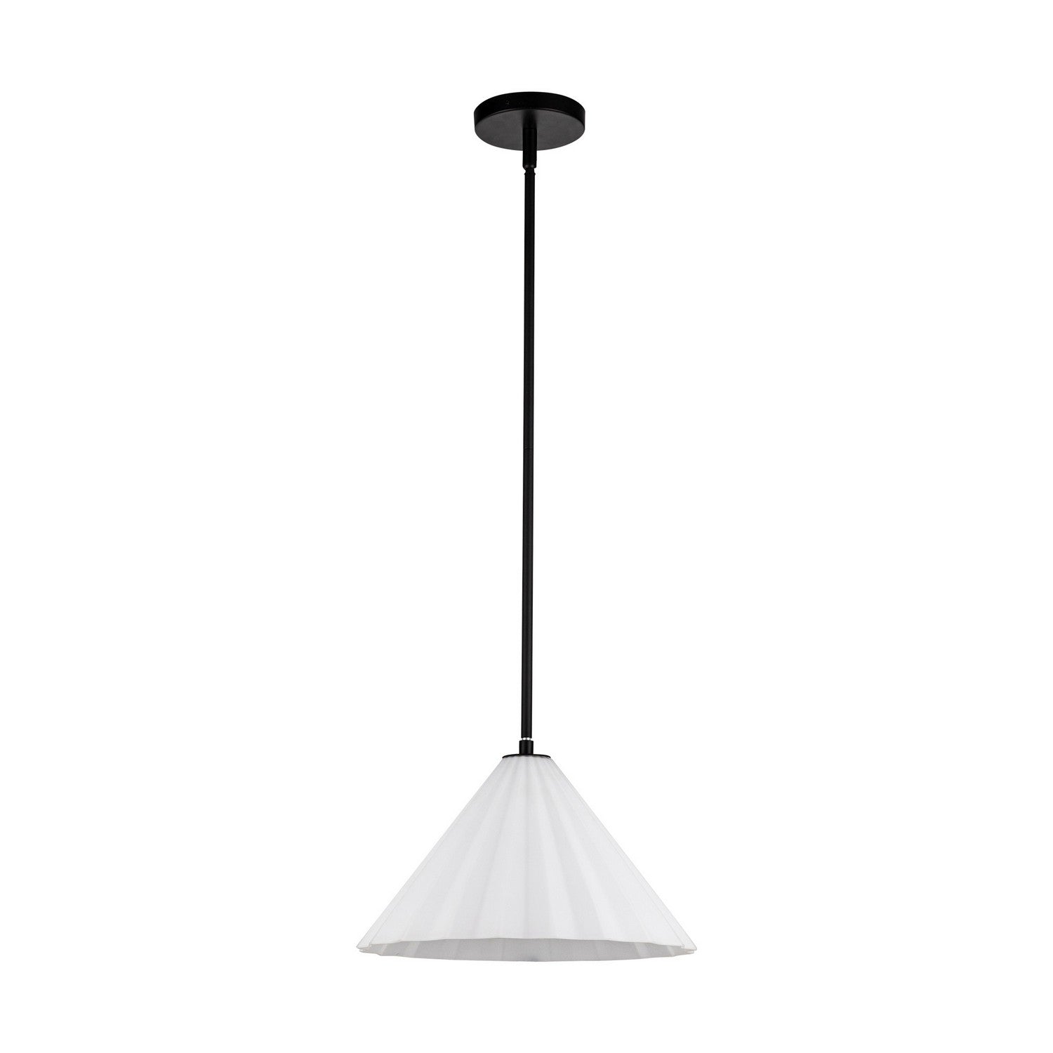 Alora - PD451814MBOP - One Light Pendant - Serena - Matte Black/Opal Glass