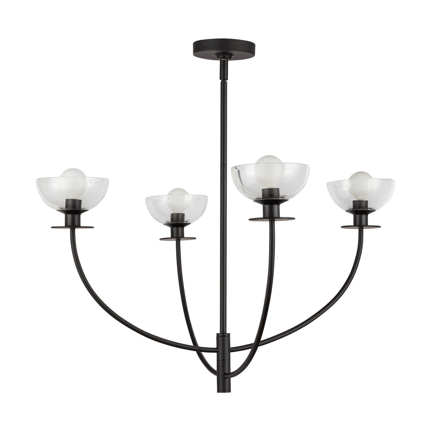 Alora - CH515226MBCL - Four Light Chandelier - Sylvia - Matte Black/Clear Glass