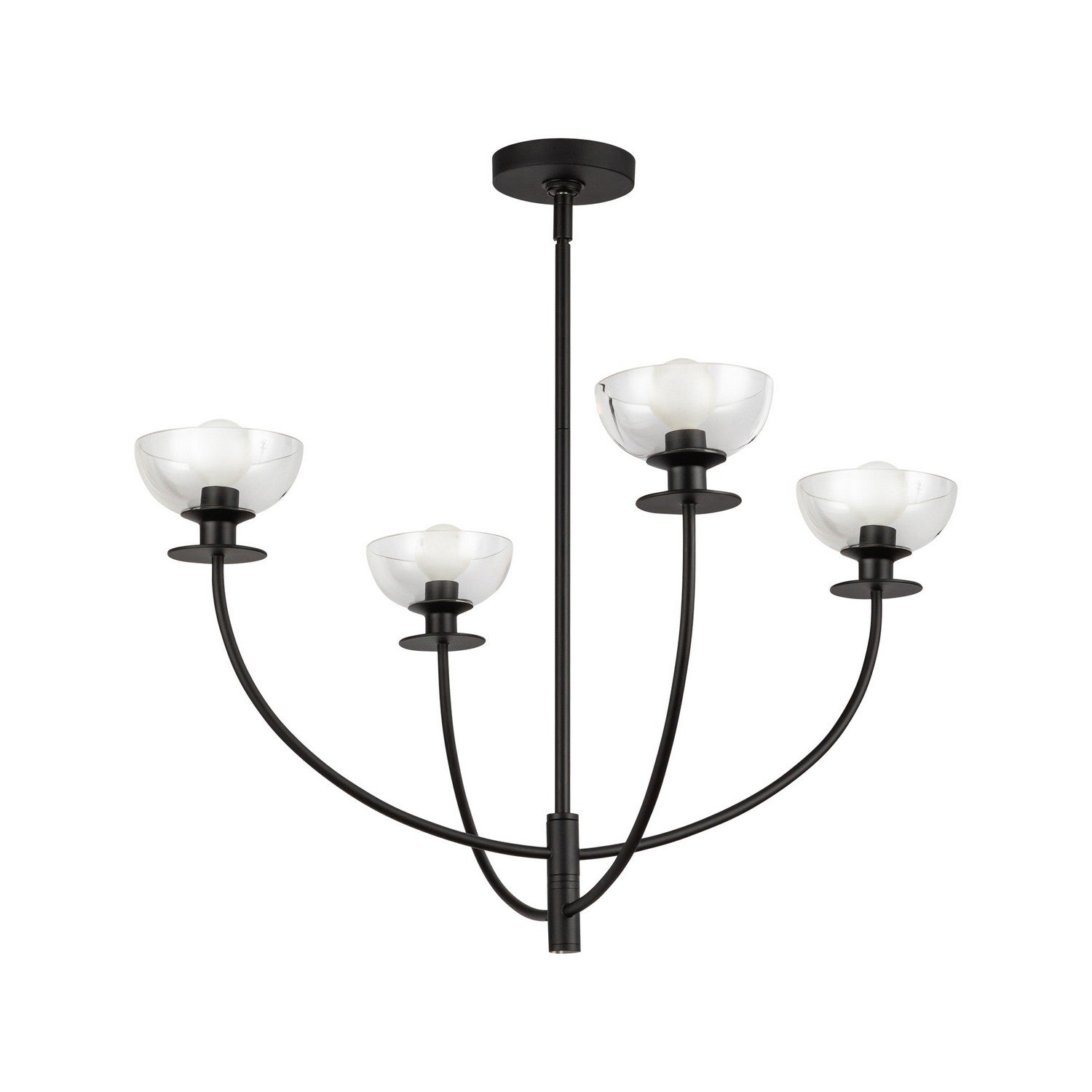 Alora - CH515226MBCL - Four Light Chandelier - Sylvia - Matte Black/Clear Glass