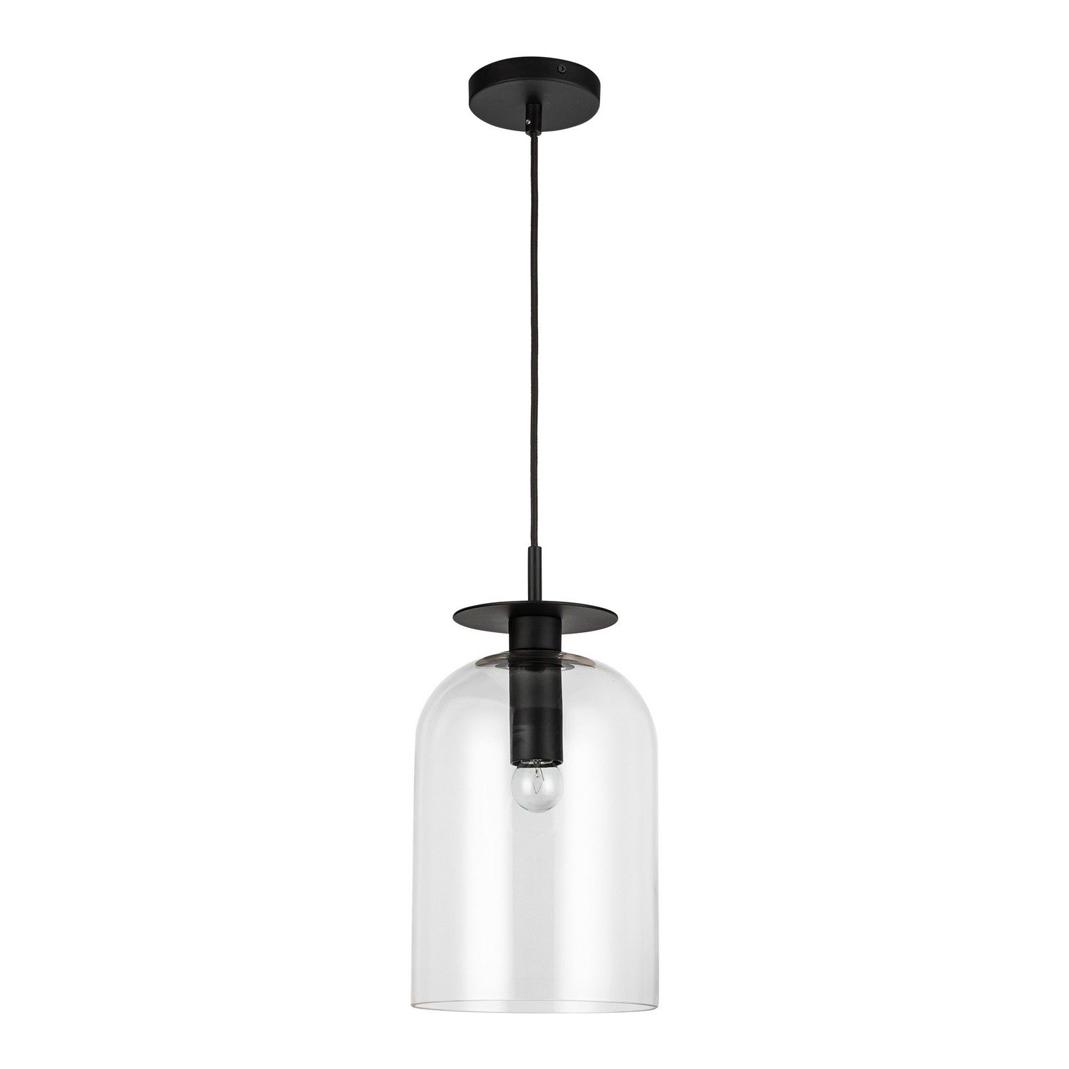 Alora - PD515408MBCL - One Light Pendant - Sylvia - Matte Black/Clear Glass