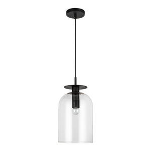 Alora - PD515408MBCL - One Light Pendant - Sylvia - Matte Black/Clear Glass