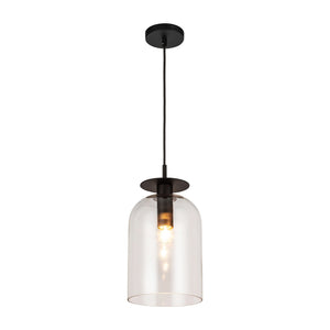 Alora - PD515408MBCL - One Light Pendant - Sylvia - Matte Black/Clear Glass