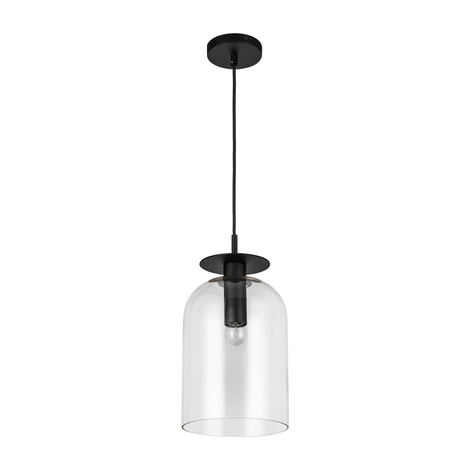 Alora - PD515408MBCL - One Light Pendant - Sylvia - Matte Black/Clear Glass