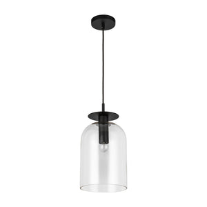 Alora - PD515408MBCL - One Light Pendant - Sylvia - Matte Black/Clear Glass