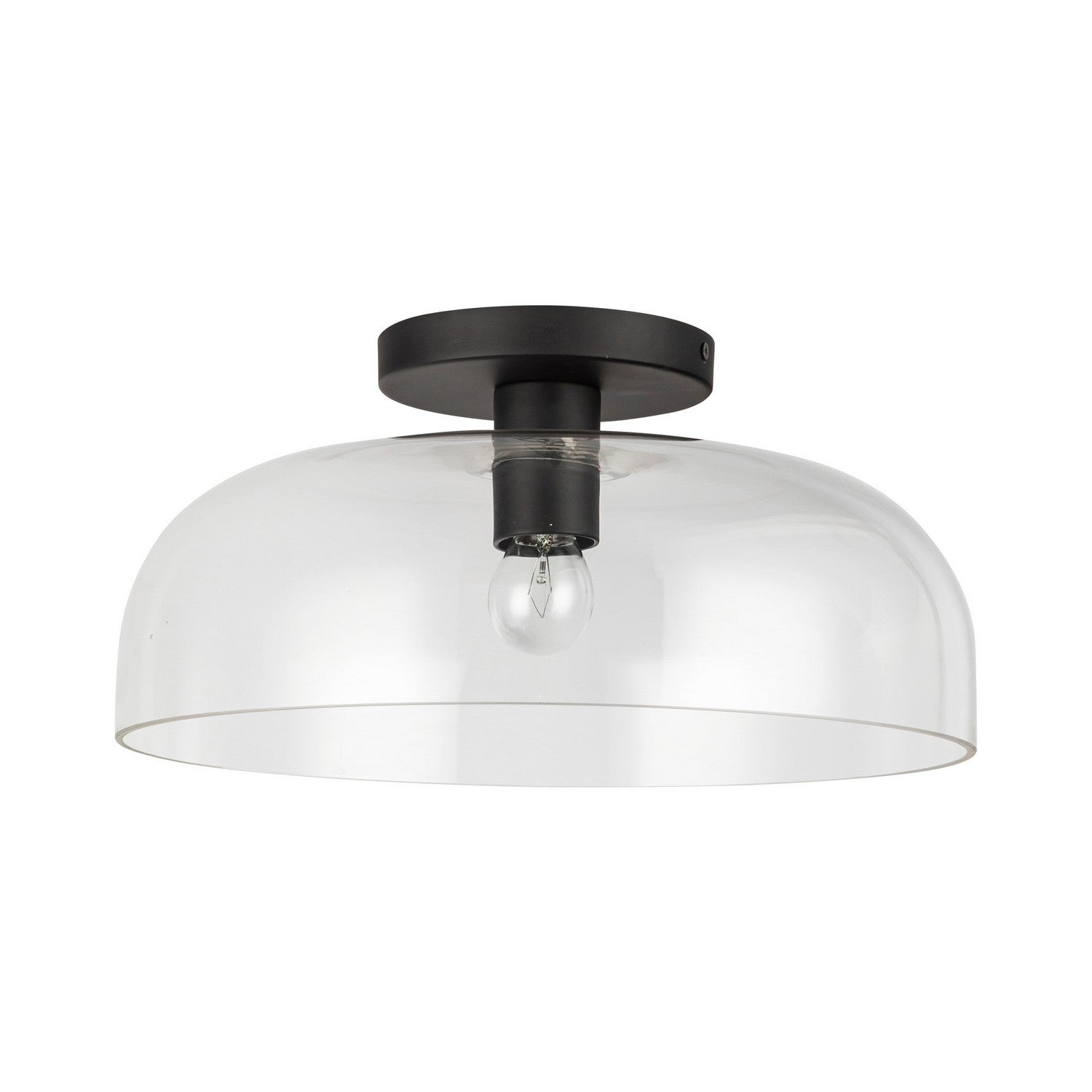 Alora - SF515712MBCL - One Light Semi-Flush Mount - Sylvia - Matte Black/Clear Glass