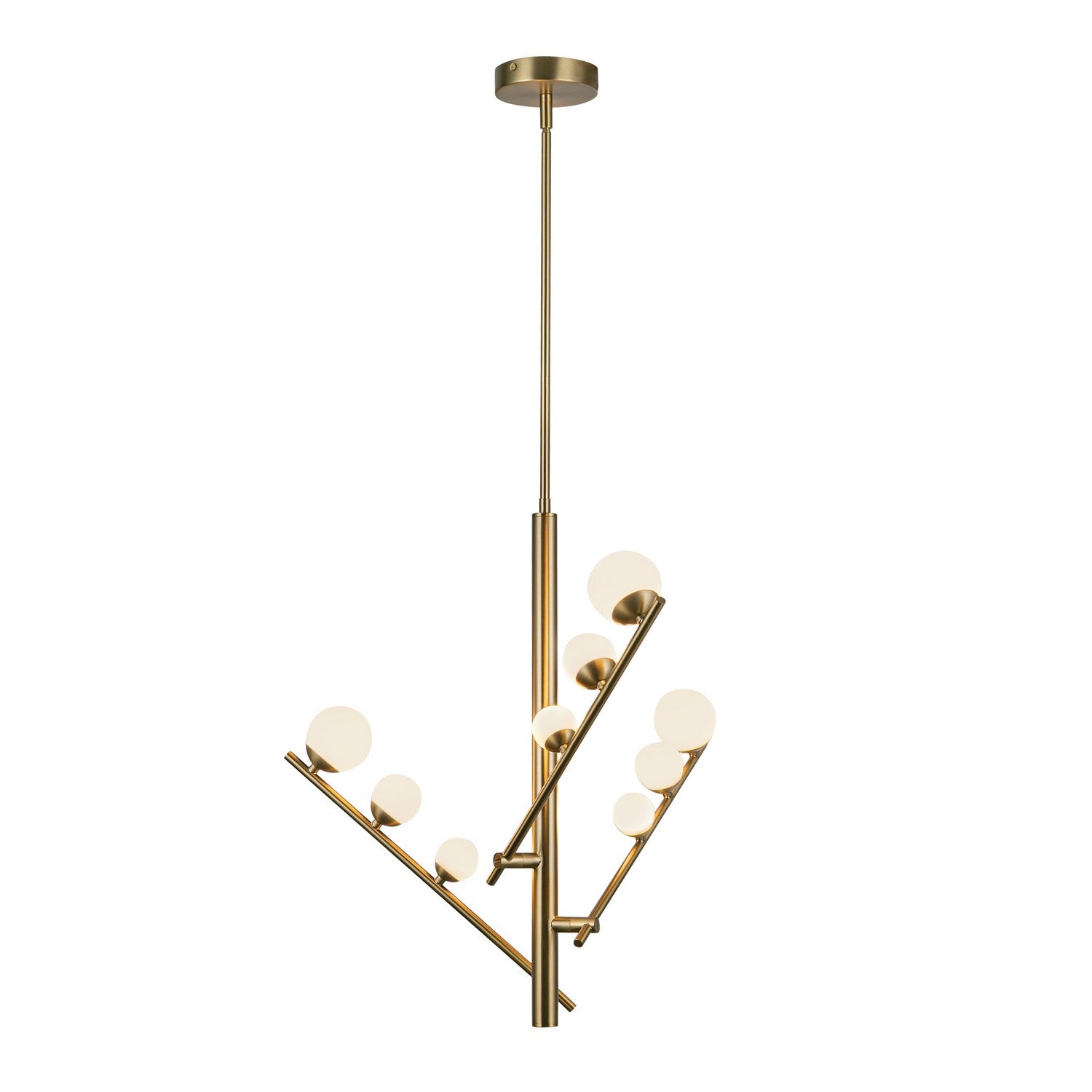 Kuzco Lighting - CH55524-BG/OP - LED Chandelier - Juniper - Brushed Gold/Opal Glass