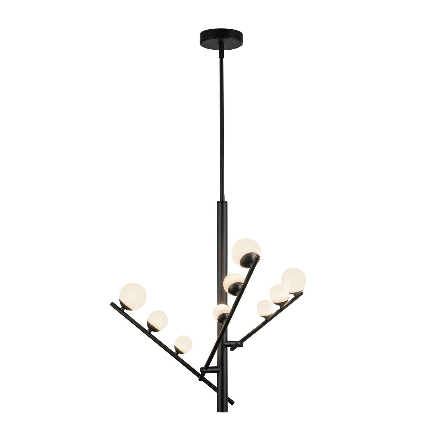 Kuzco Lighting - CH55524-BK/OP - LED Chandelier - Juniper - Black/Opal Glass