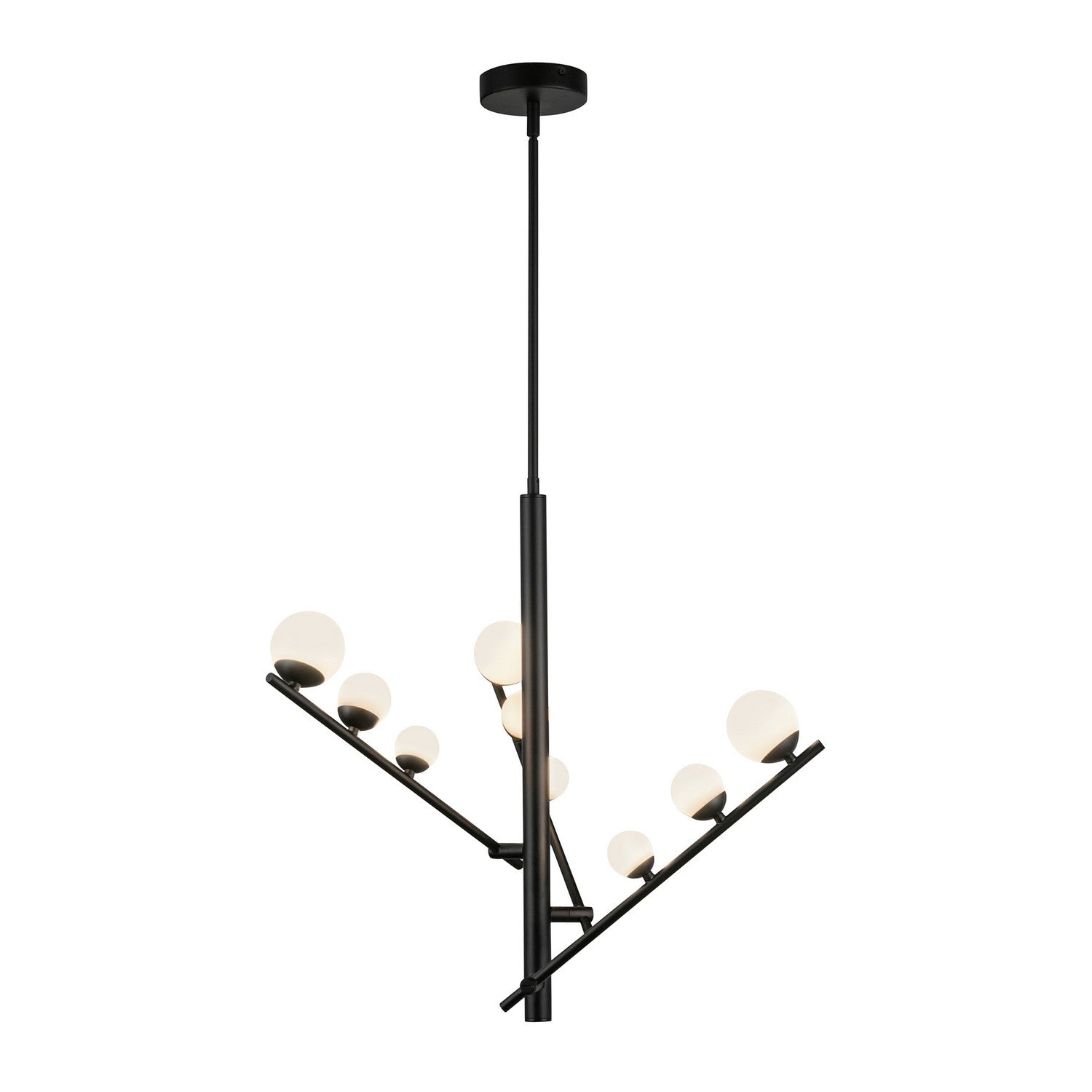 Kuzco Lighting - CH55524-BK/OP - LED Chandelier - Juniper - Black/Opal Glass