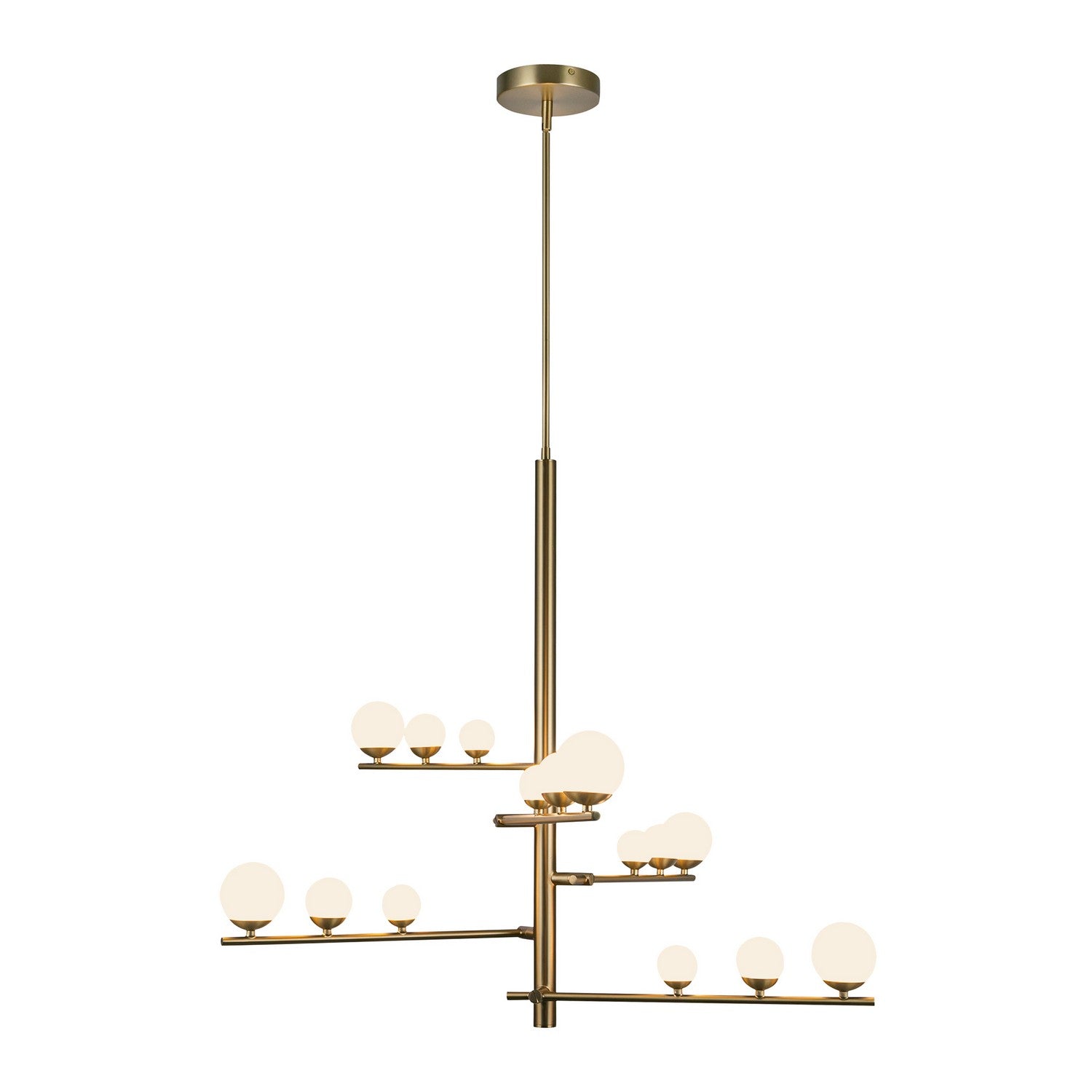 Kuzco Lighting - CH55530-BG/OP - LED Chandelier - Juniper - Brushed Gold/Opal Glass