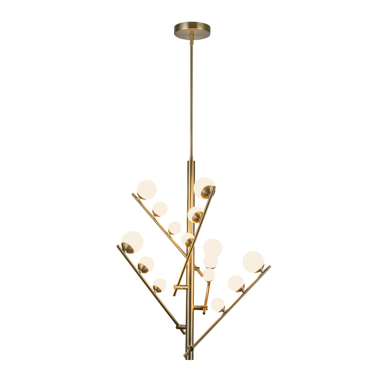 Kuzco Lighting - CH55530-BG/OP - LED Chandelier - Juniper - Brushed Gold/Opal Glass