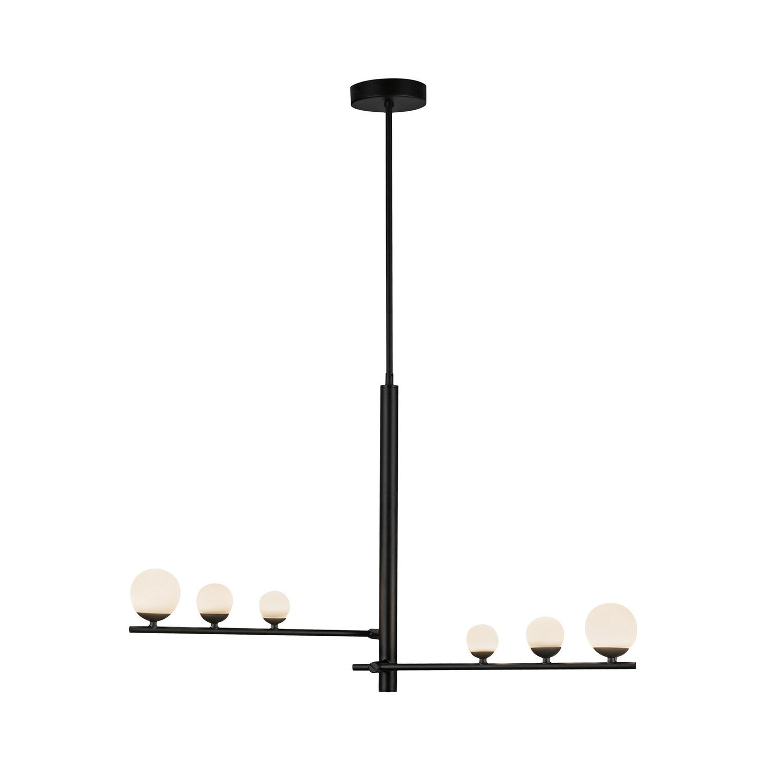 Kuzco Lighting - PD55520-BK/OP - LED Pendant - Juniper - Black/Opal Glass