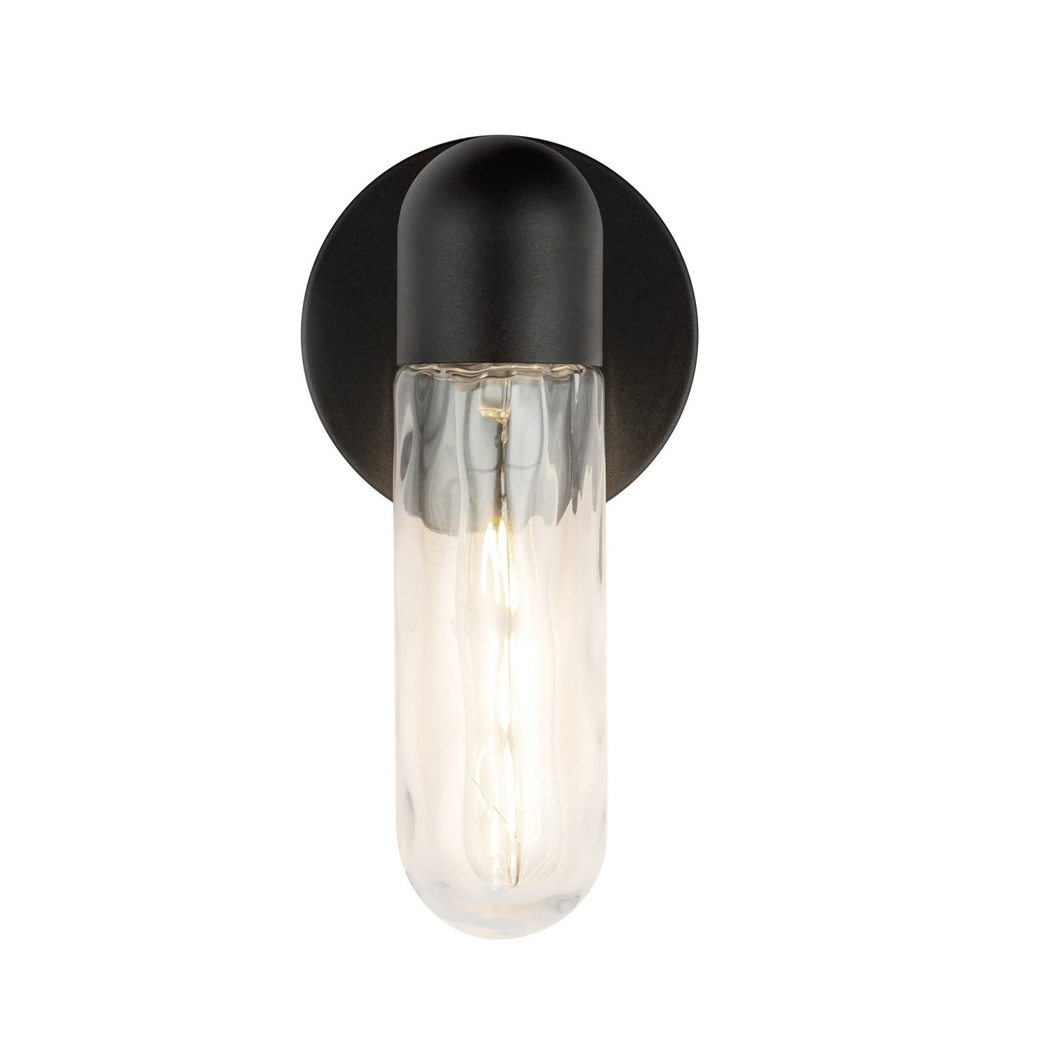 Kuzco Lighting - EW73210-BK/WC - One Light Exterior Wall Mount - Lima - Black/Clear Water Glass