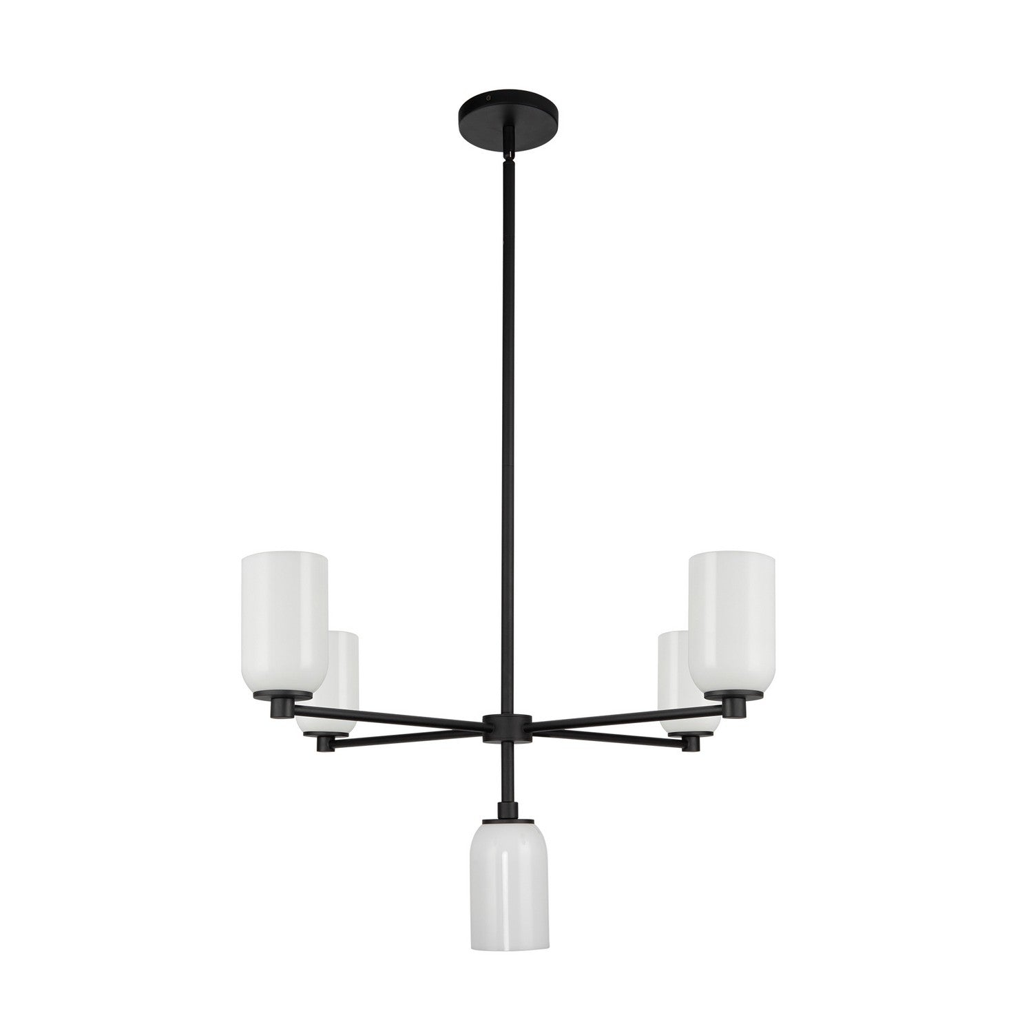 Kuzco Lighting - CH57731-BK/GO - Five Light Chandelier - Nola - Black/Glossy Opal Glass