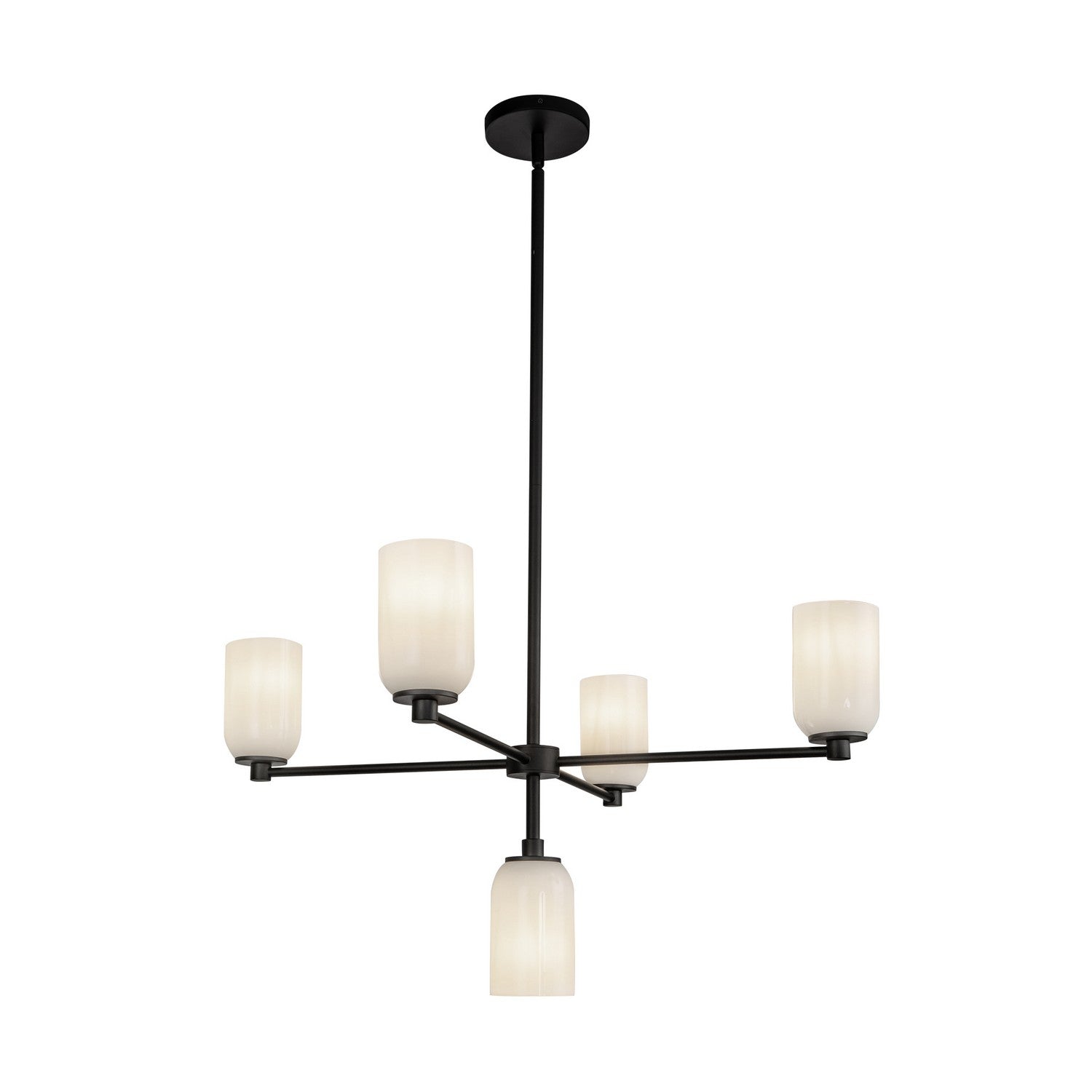 Kuzco Lighting - CH57731-BK/GO - Five Light Chandelier - Nola - Black/Glossy Opal Glass