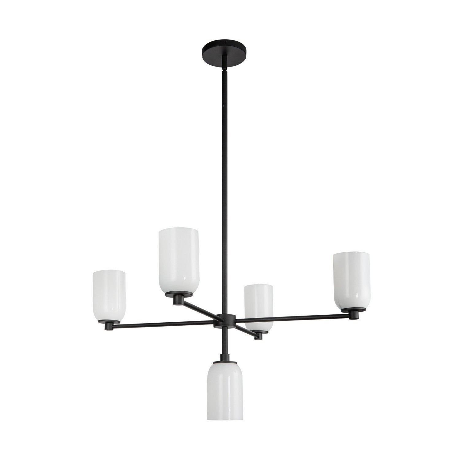 Kuzco Lighting - CH57731-BK/GO - Five Light Chandelier - Nola - Black/Glossy Opal Glass