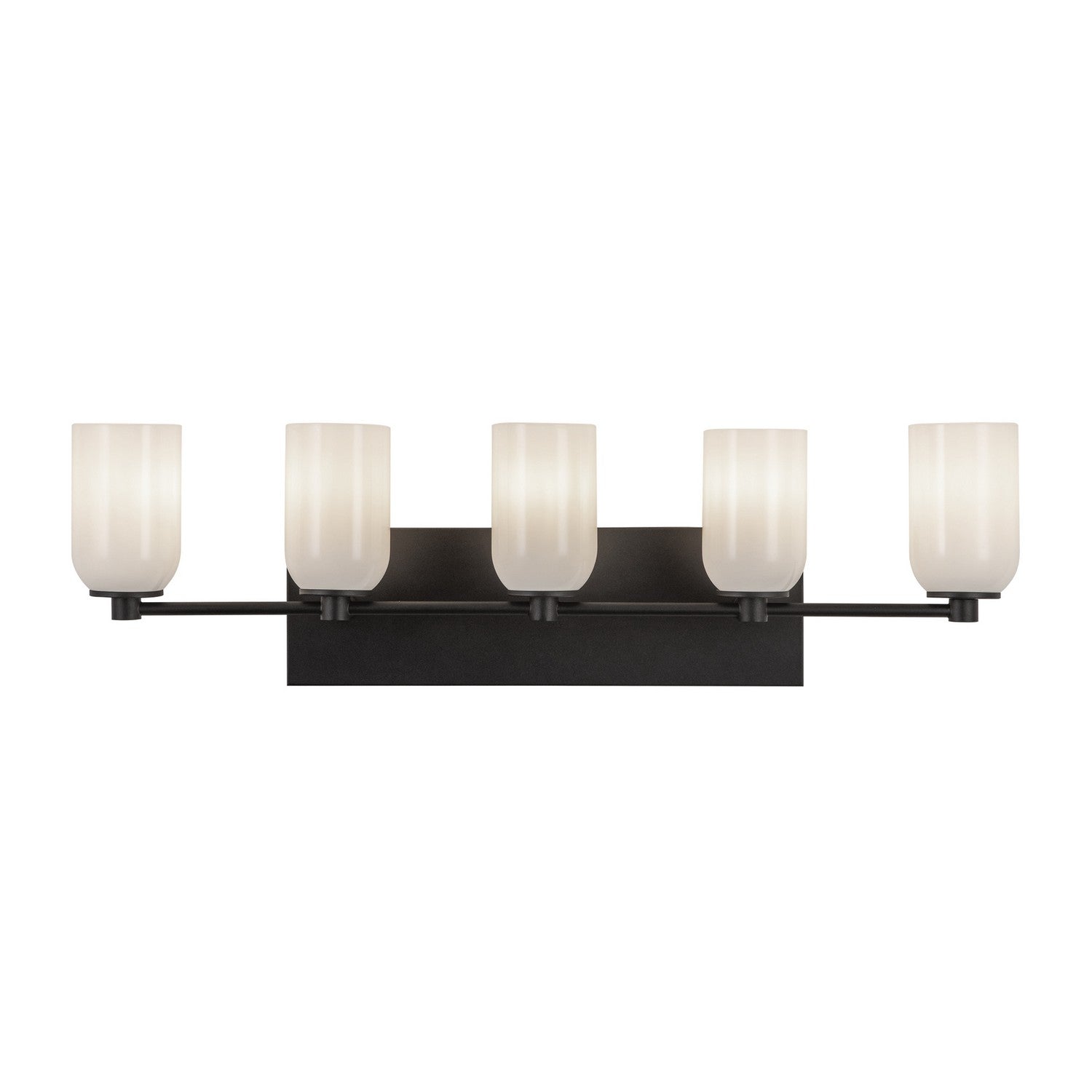 Kuzco Lighting - VL57732-BK/GO - Five Light Vanity - Nola - Black/Glossy Opal Glass