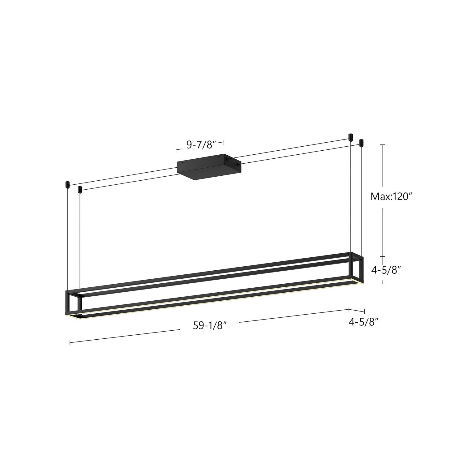 Kuzco Lighting - LP45560-BK-UNV - LED Linear Pendant - Plaza - Black