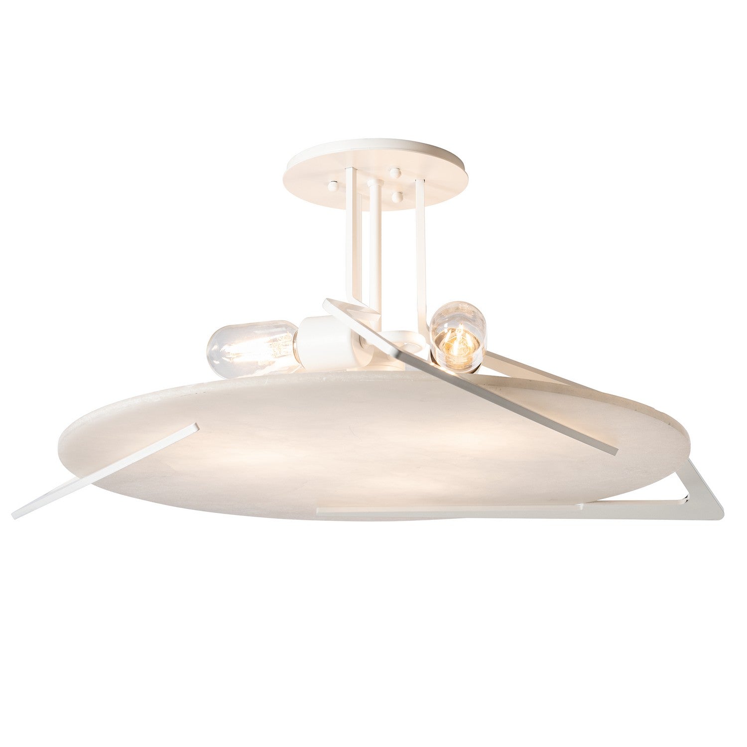 Hubbardton Forge - 121059-SKT-02-AR - Three Light Semi-Flush Mount - Callisto - White