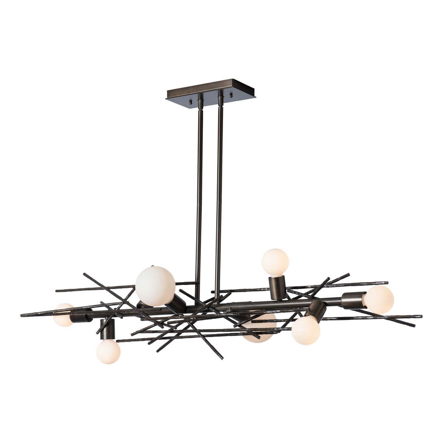 Hubbardton Forge - 131087-SKT-MULT-07 - Eight Light Linear Pendant - Brindille - Dark Smoke