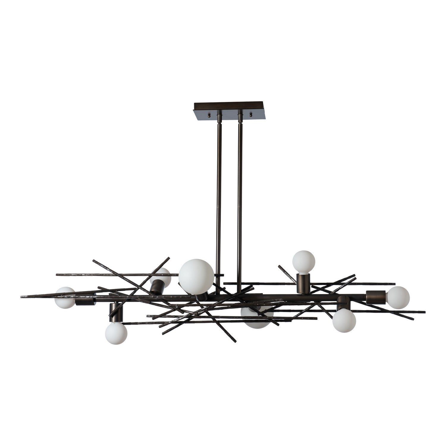 Hubbardton Forge - 131087-SKT-MULT-07 - Eight Light Linear Pendant - Brindille - Dark Smoke