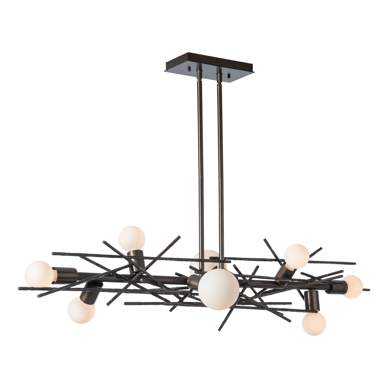 Hubbardton Forge - 131087-SKT-MULT-07 - Eight Light Linear Pendant - Brindille - Dark Smoke