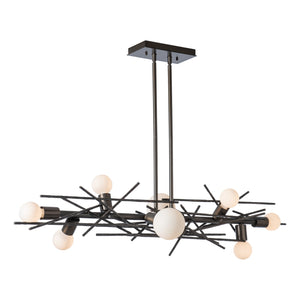 Hubbardton Forge - 131087-SKT-MULT-07 - Eight Light Linear Pendant - Brindille - Dark Smoke