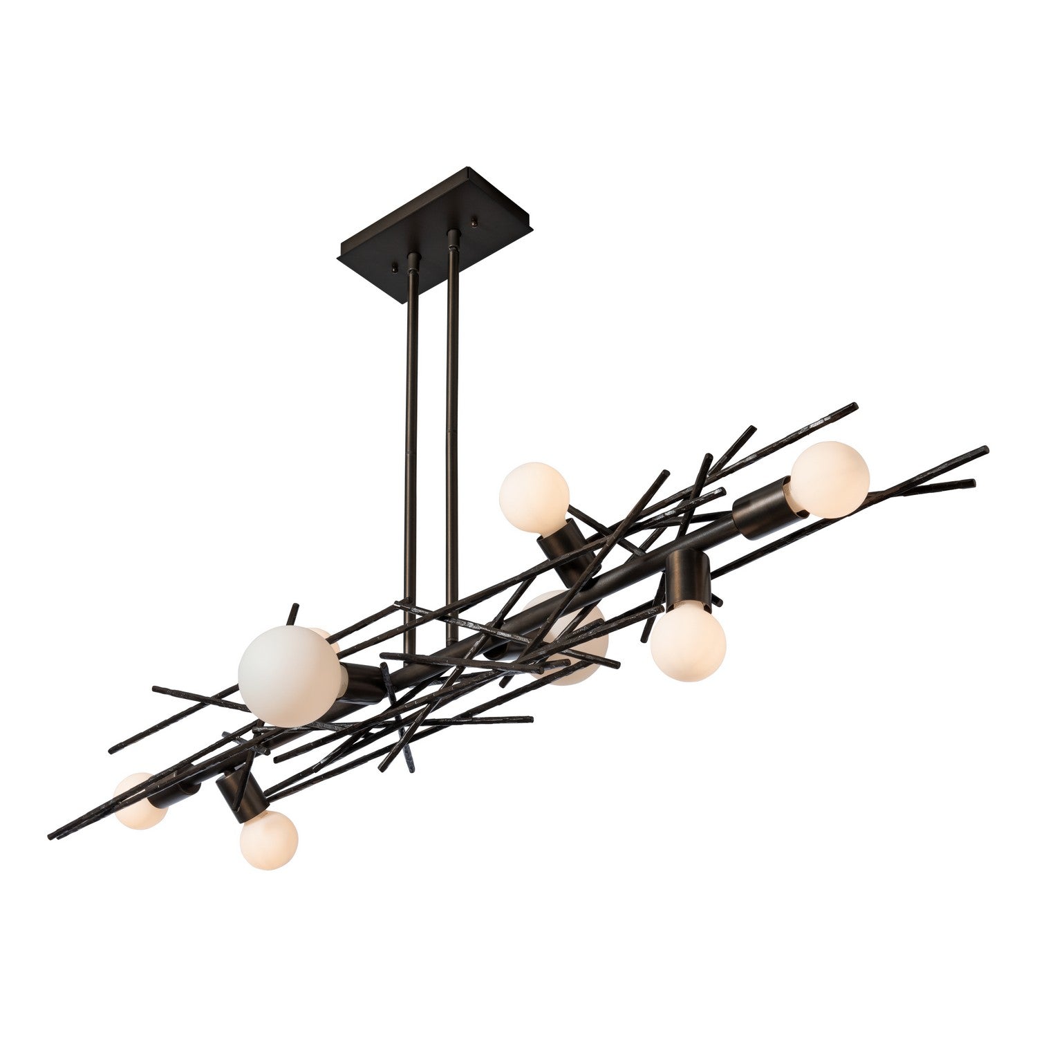 Hubbardton Forge - 131087-SKT-MULT-07 - Eight Light Linear Pendant - Brindille - Dark Smoke