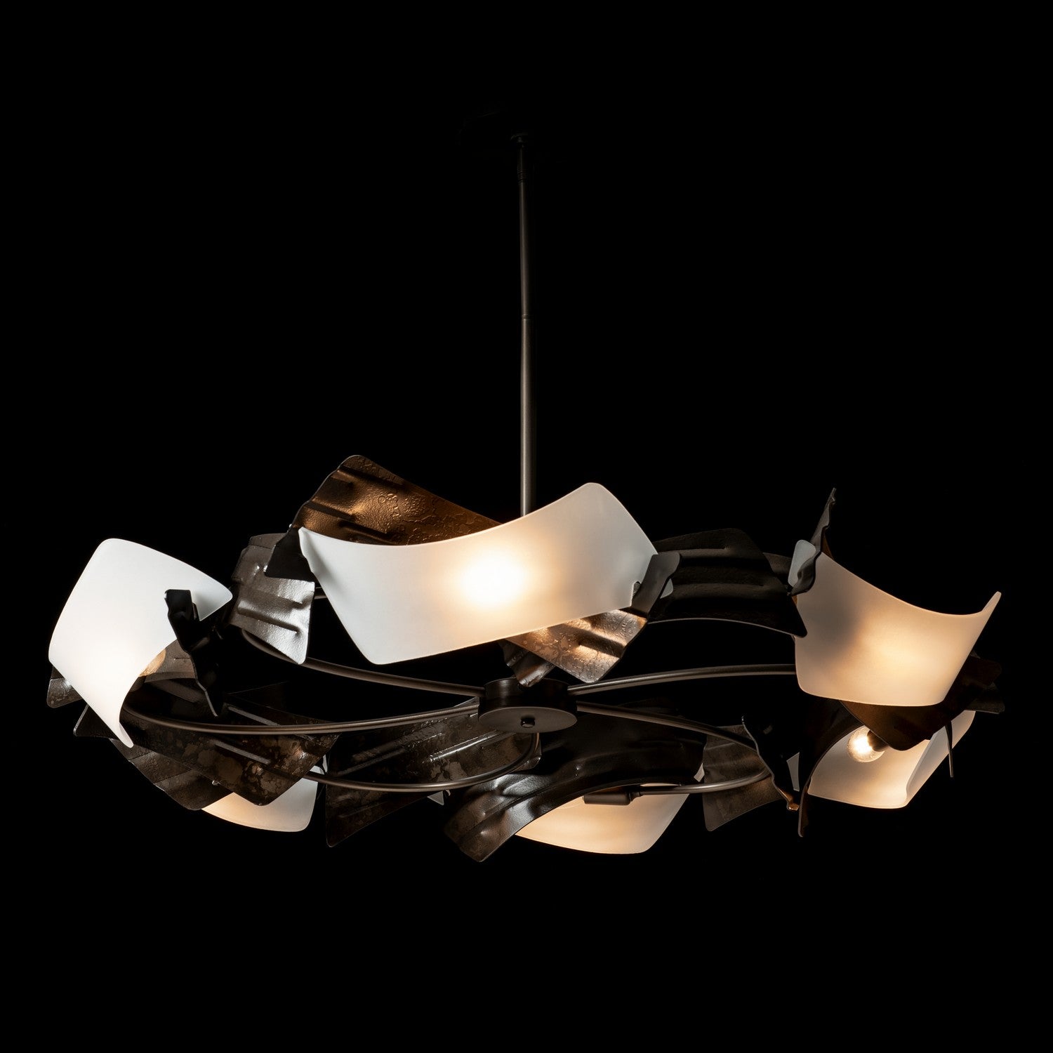 Hubbardton Forge - 132161-SKT-MULT-07-FD0790 - Crest 6-Light Circular Pendant - Crest - Dark Smoke