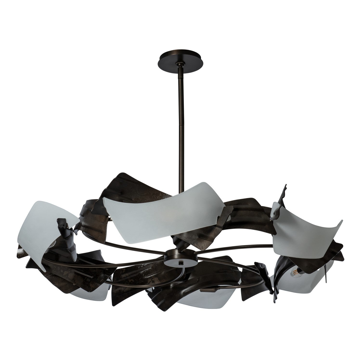Hubbardton Forge - 132161-SKT-MULT-07-FD0790 - Crest 6-Light Circular Pendant - Crest - Dark Smoke