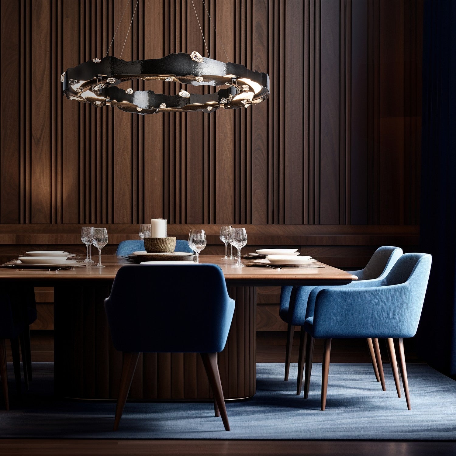 Hubbardton Forge - 139861-LED-STND-89-CR - Trove LED Circular Pendant - Trove - Ink