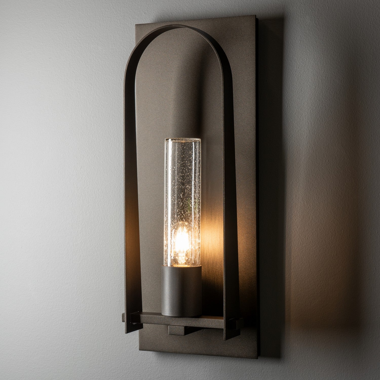 Hubbardton Forge - 302031-SKT-14-GG0781 - One Light Outdoor Wall Sconce - Triomphe - Oil Rubbed Bronze