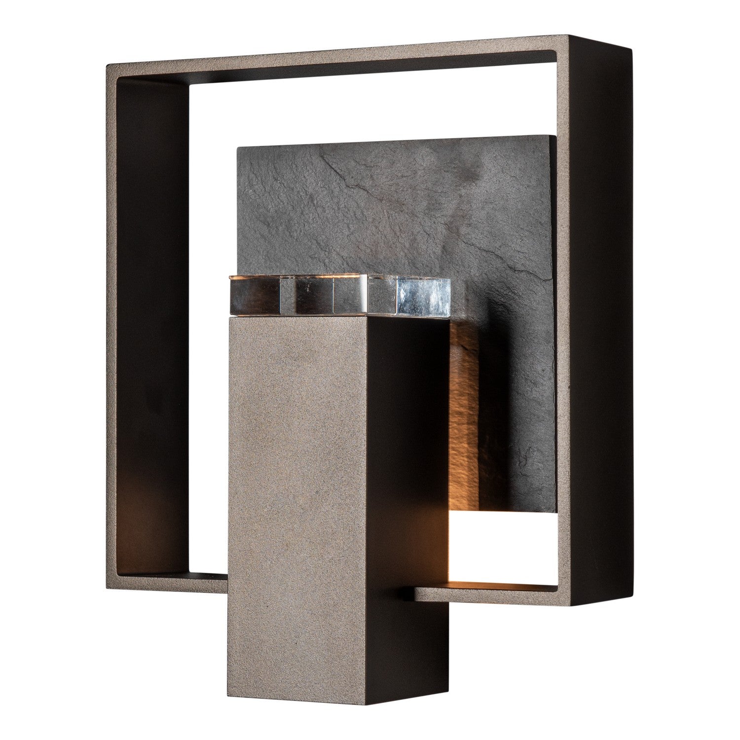 Hubbardton Forge - 302602-SKT-14-SL-ZM0546 - Shadow Box Medium w/Slate Outdoor Sconce - Shadow Box - Oil Rubbed Bronze