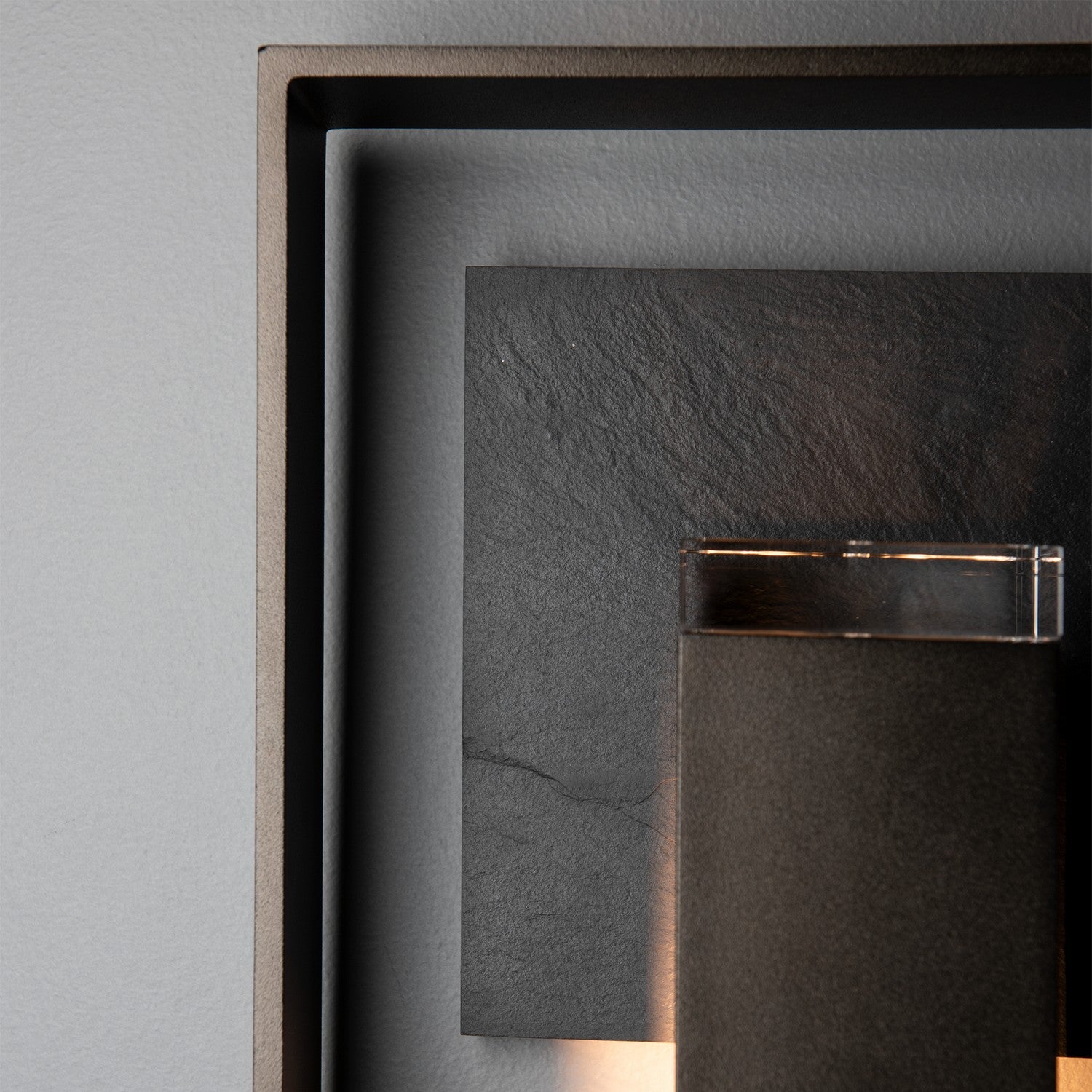 Hubbardton Forge - 302602-SKT-14-SL-ZM0546 - Shadow Box Medium w/Slate Outdoor Sconce - Shadow Box - Oil Rubbed Bronze