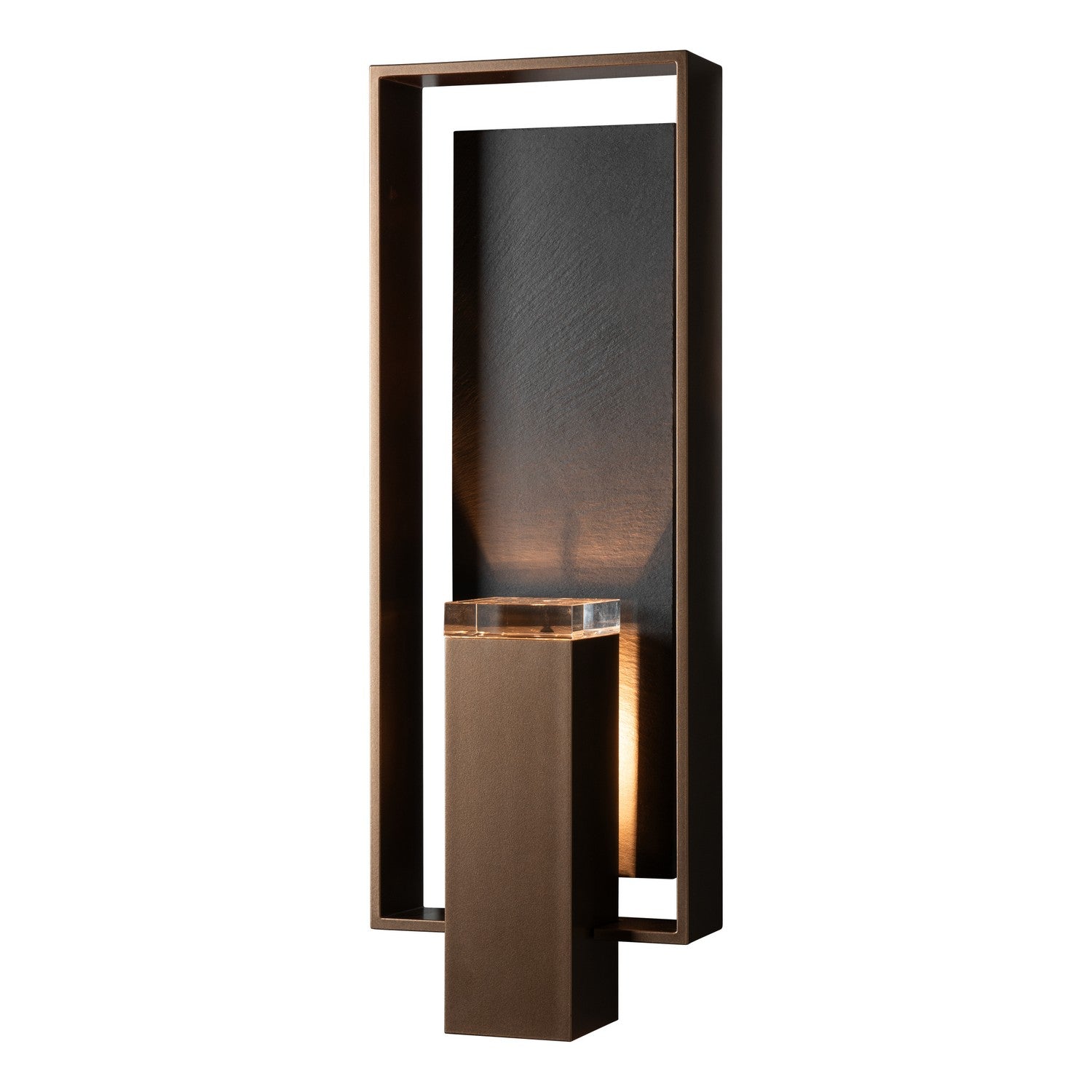 Hubbardton Forge - 302604-SKT-75-SL-ZM0546 - Shadow Box Large w/Slate Outdoor Sconce - Shadow Box - Coastal Bronze