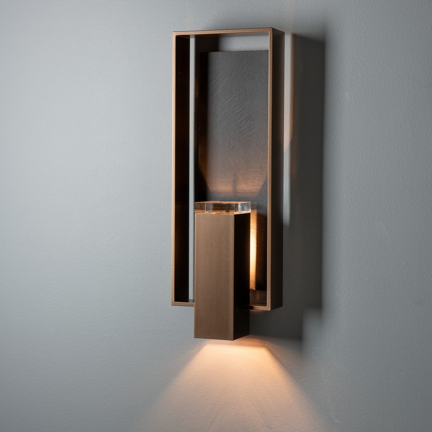Hubbardton Forge - 302604-SKT-75-SL-ZM0546 - Shadow Box Large w/Slate Outdoor Sconce - Shadow Box - Coastal Bronze